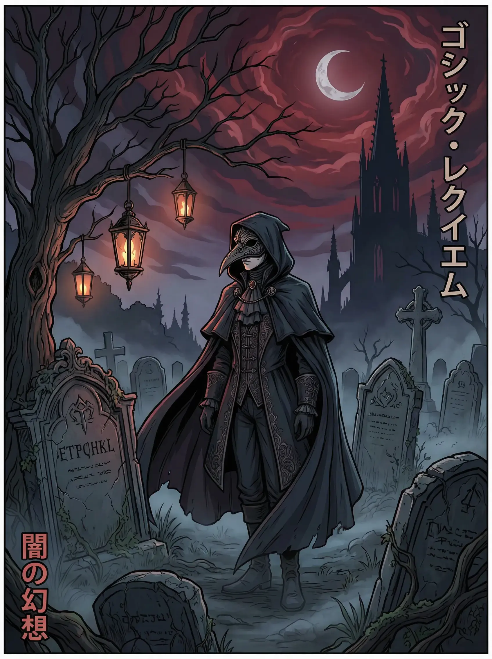 JM天堂 墓园安魂曲 暗黑哥特动漫封面