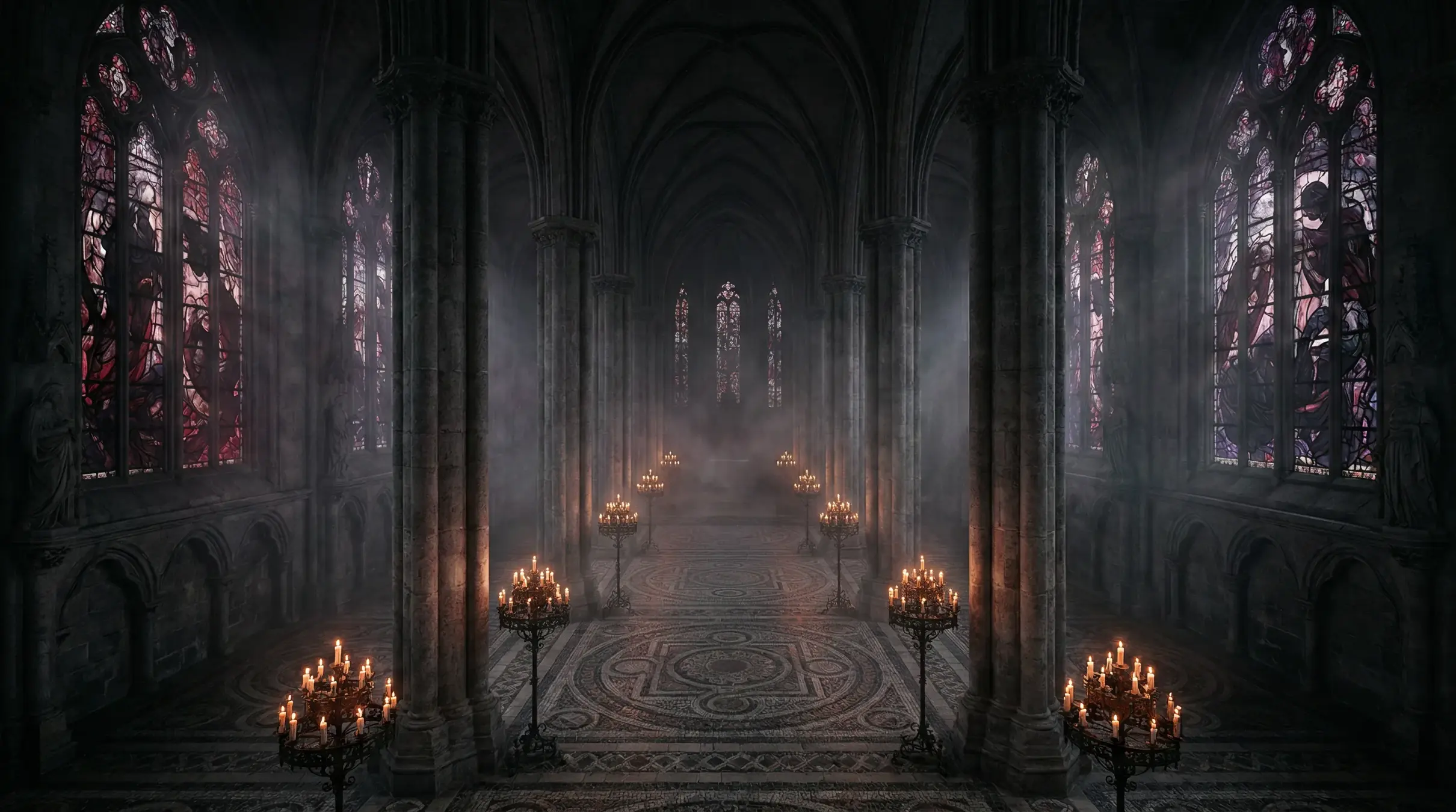 JM天堂 暗黑哥特教堂风格首页背景